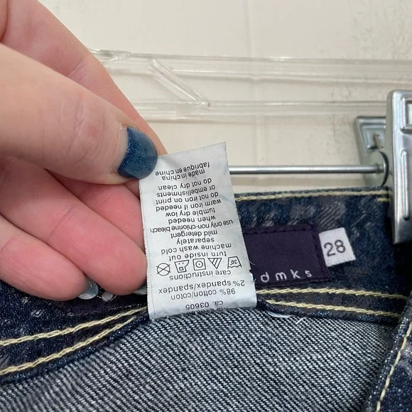 Akademiks Low Rise Boot Cut Jeans Embellished Lace Flap Pocket Women’s Size 28 - Picture 11 of 16